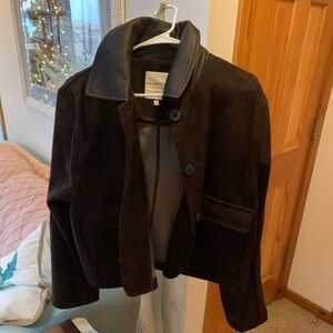 NWOT gorgeous chocolate brown suede like jacket
